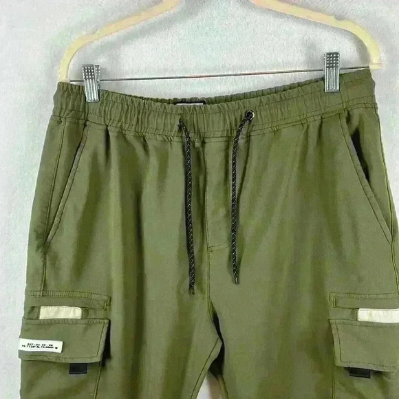 Rock Salt Cargo Joggers Size XL* Green Rayon Nylon Spandex - Picture 5 of 13